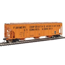 Walthers Proto 920-106158 - 55' Evans 4780 Cubic Foot 3-Bay Covered Hopper Famers Co-op Association (USLX) 26720 - HO Scale