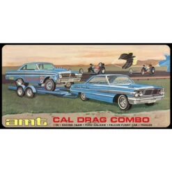 AMT 1223 - Cal Drag Combo 1964 Galaxie, AWB Falcon & Trailer - 1:25 Scale Kit