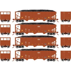 Athearn RTR 15166 - 40' 3-Bay Ribbed Hopper W/ Load Canadian National (CC) 40209, 40196, 40176, 40140 - HO Scale