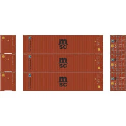 Athearn 17438 - 40' Corrugated Container (3) MSC - N Scale