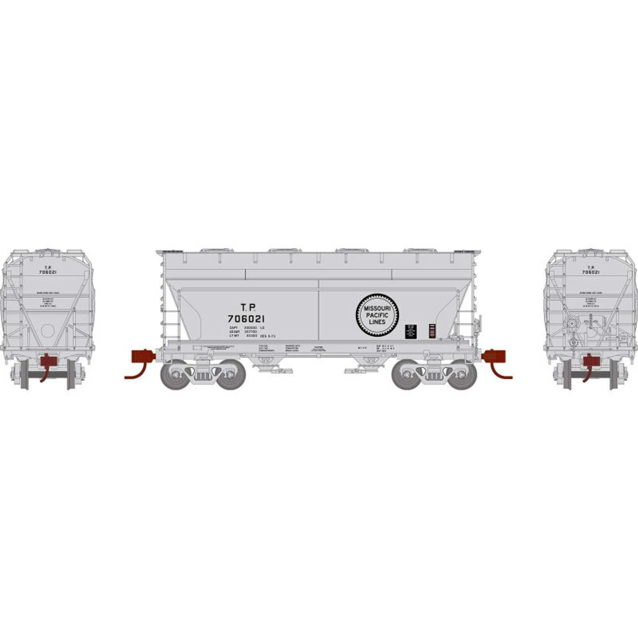 Athearn 24671 - ACF 2970 Covered Hopper Missouri Pacific (T.P.) 706021 - N Scale 3 Athearn 24671 - ACF 2970 Covered Hopper Missouri Pacific (T.P.) 706021 - N Scale