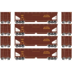Athearn RTR 7080 - 40' Offset Ballast Hopper W/ Load Alaska Railroad (ARR) 7125, 7132, 7144, 7157 - HO Scale