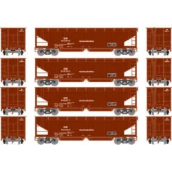 Athearn RTR 7084 - 40' Offset Ballast Hopper W/ Load Burlington Northern (BN) 958153, 958277, 958303, 958414 - HO Scale