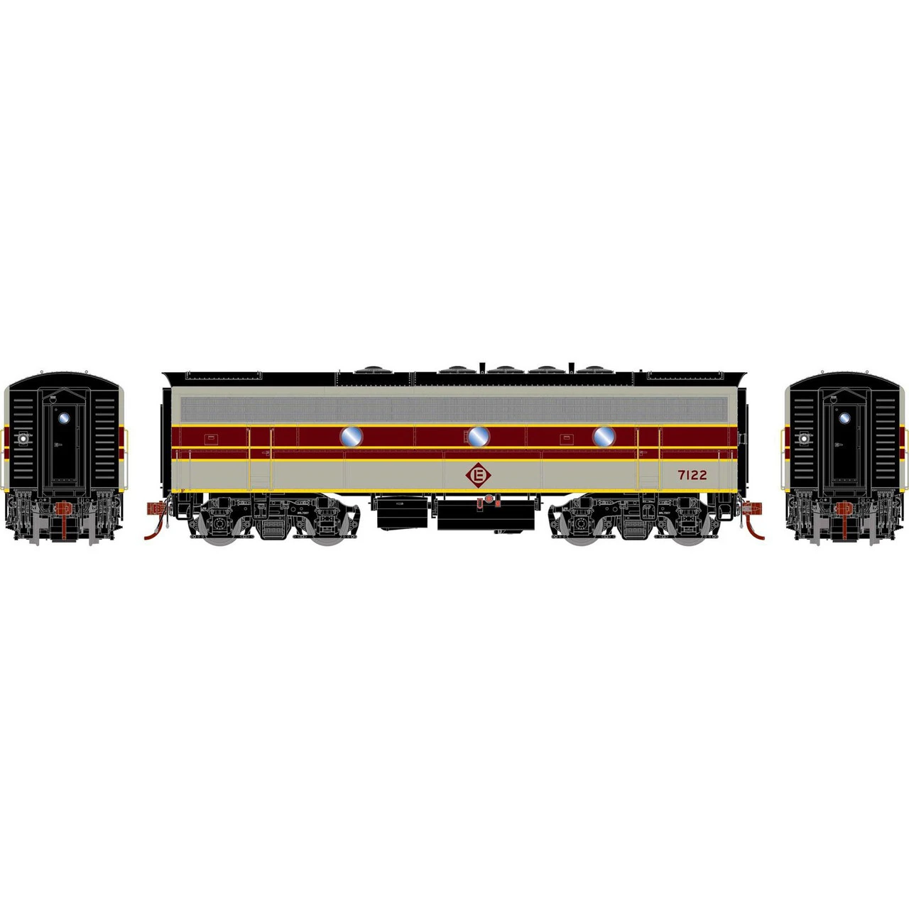 Athearn Genesis 19356 - EMD F7B Erie Lackawanna (EL) 7122 - HO Scale 3 Athearn Genesis 19356 - EMD F7B Erie Lackawanna (EL) 7122 - HO Scale