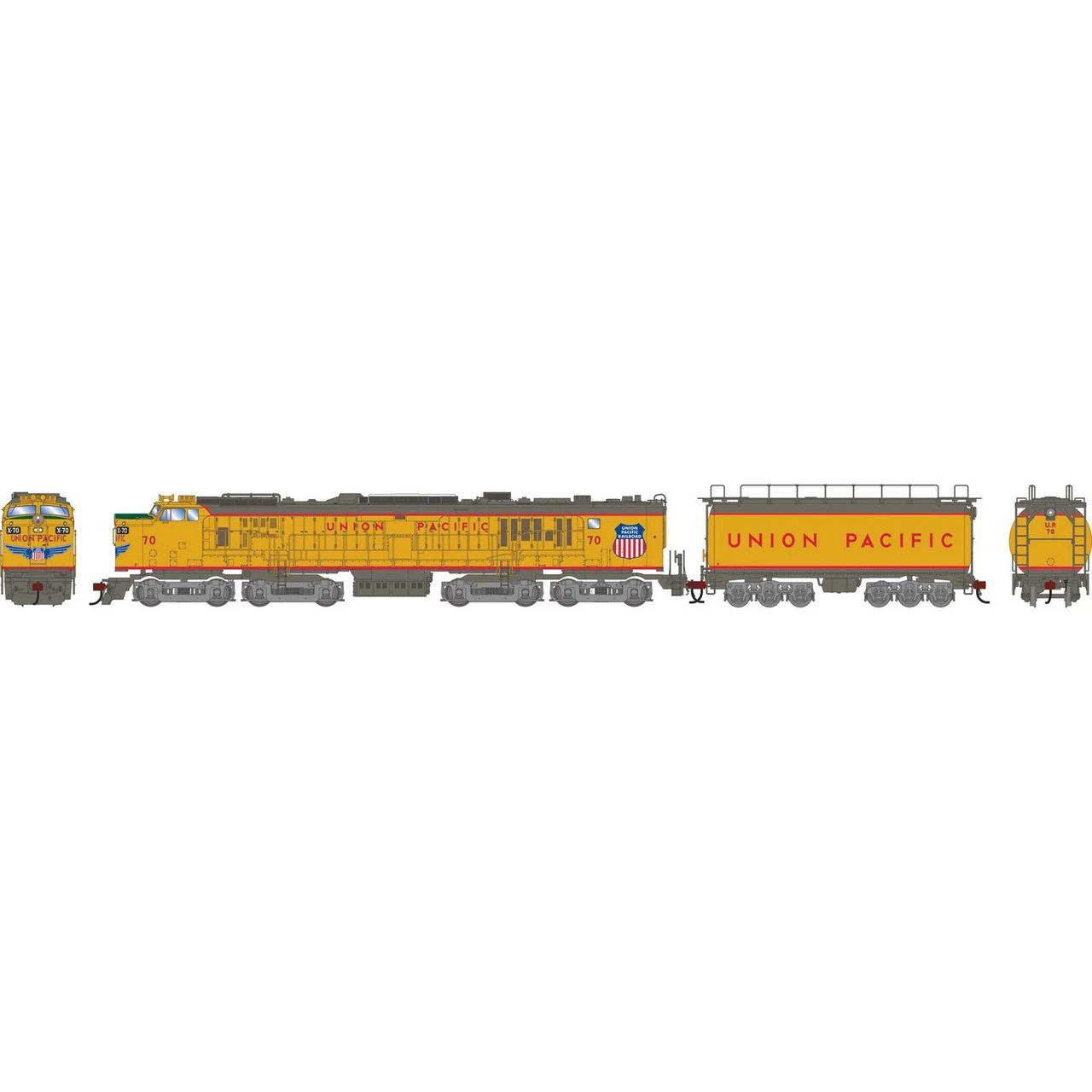 Athearn Genesis 41413 - Gas Turbine/Tender Union Pacific (UP) 70 - HO Scale 3 Athearn Genesis 41413 - Gas Turbine/Tender Union Pacific (UP) 70 - HO Scale