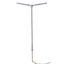 Atlas 70000160 - Double Arm Parking Lot Light GREY, COOL WHITE LED (3-PACK) - N Scale