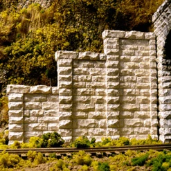 Chooch #9801 - Cut Stone Stepped Wall Tunnel Abutment (2) - N Scale