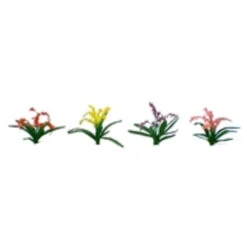 JTT 95548 - Flower Plants: Red, Pink, Yellow, Purple 30/pk - 3/8in - HO Scale