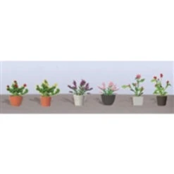 JTT 95566 - Flower Plants Potted Assortment: #1 - 6/pk - O Scale