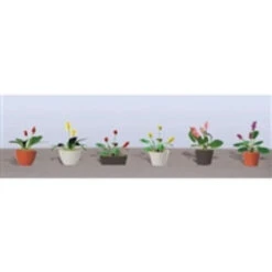 JTT 95570 - Flower Plants Potted Assortment: #3 - 6/pk - O Scale