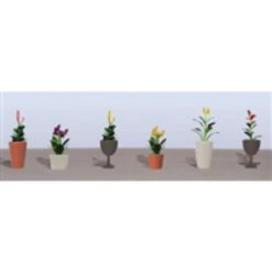 JTT 95571 - Flower Plants Potted Assortment: #4 - 6/pk - HO Scale