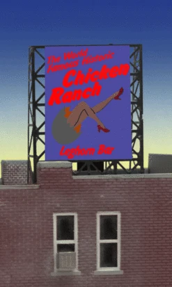Miller Engineering 339050 - Animated Chicken Ranch Billboard - N Or Z Scale