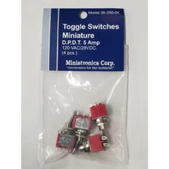 Miniatronics Corp. 36-250-04 - Mini Toggle Switches (4) DPDT 5 Amp 120 V -