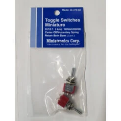 Miniatronics Corp. 36-270-02 - Mini Return To Middle Toggle Switches (2) DPDT 5 Amp 120 V -