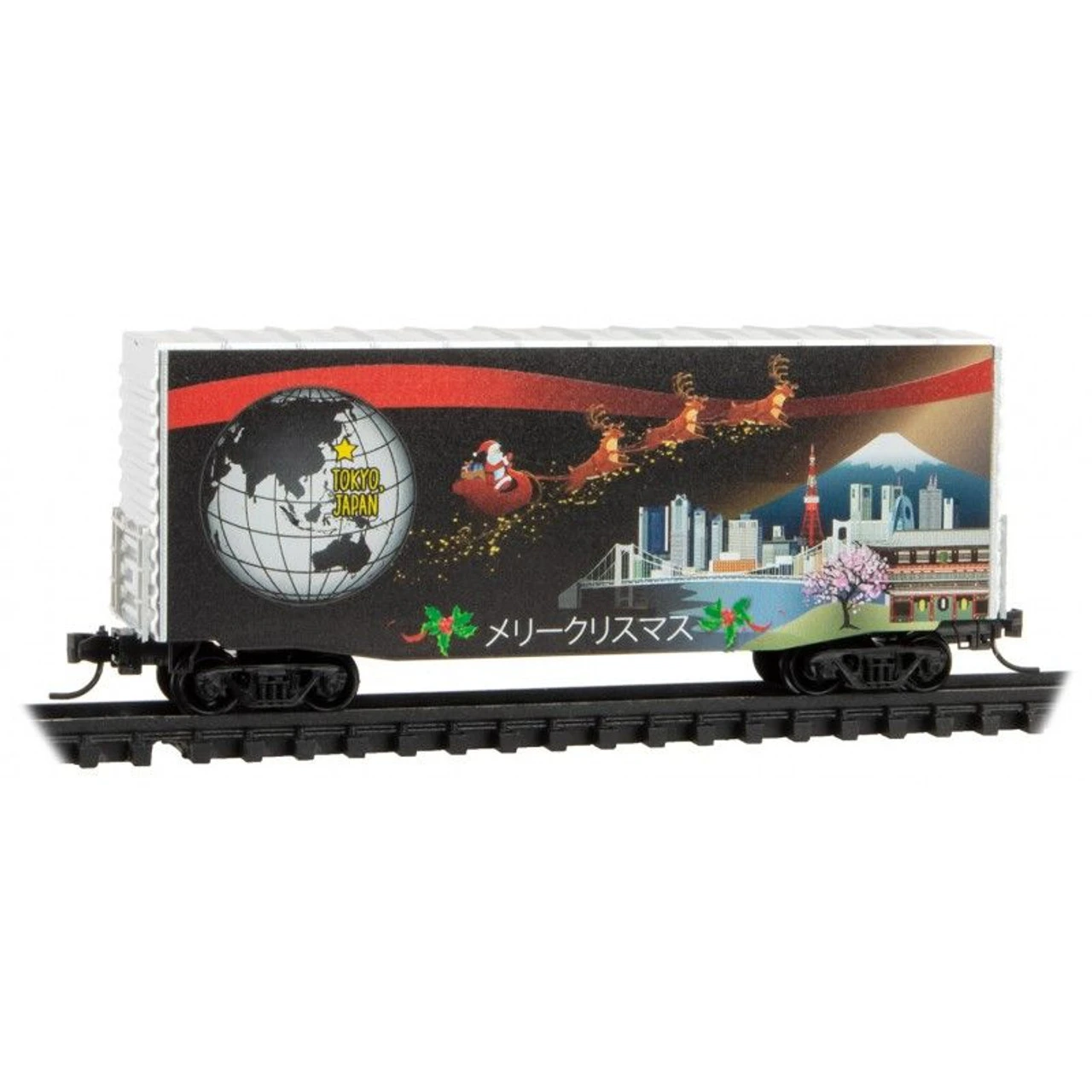 Micro-Trains Line 10156740 - 40' Hy-Cube Box Car, Smooth Side- Christmas Around The World - Taipei/Tokyo - N Scale 3 Micro-Trains Line 10156740 - 40' Hy-Cube Box Car, Smooth Side- Christmas Around The World - Taipei/Tokyo - N Scale