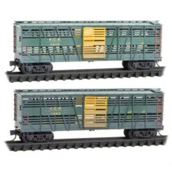 Micro-Trains Line 99305022 - Stock Car [2 Pack] - Weathered - Ferrocarril Del Pacifico (FCP) 7244, 7265 - N Scale