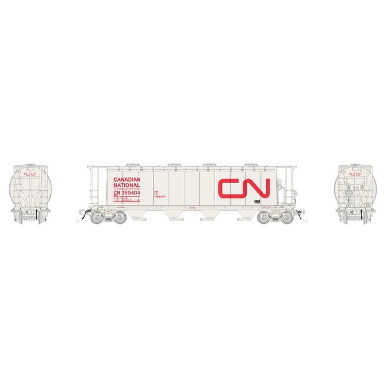 Rapido 127024A-4 - NSC 3800 Cylindrical Hopper Canadien National (CN) 371673 - HO Scale 3 Rapido 127024A-4 - NSC 3800 Cylindrical Hopper Canadien National (CN) 371673 - HO Scale
