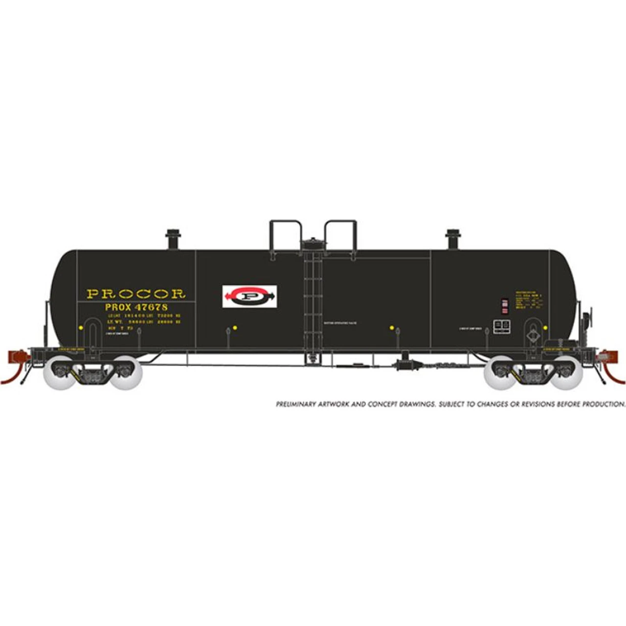Rapido 135003-2 - Procor 20K Gallon Tank Car "Split P" Logo Procor (PROX) 47680 - HO Scale 3 Rapido 135003-2 - Procor 20K Gallon Tank Car "Split P" Logo Procor (PROX) 47680 - HO Scale