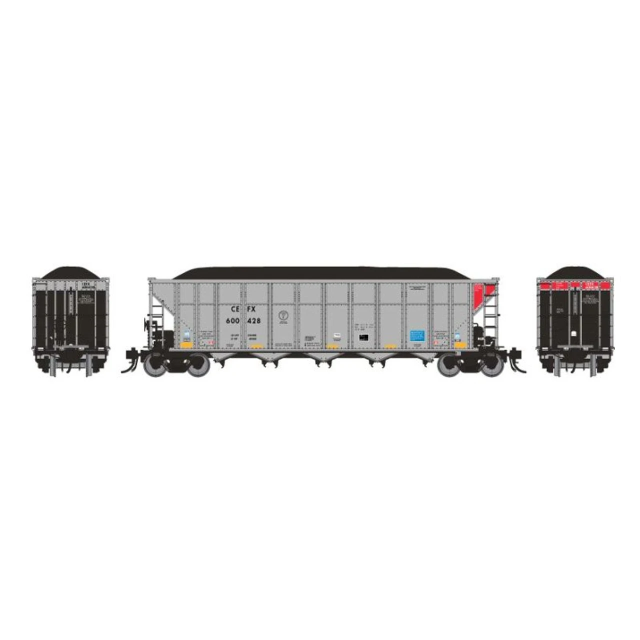 Rapido 169007A-3 - Autoflood III Coal Hopper CEFX 600626 - HO Scale 3 Rapido 169007A-3 - Autoflood III Coal Hopper CEFX 600626 - HO Scale