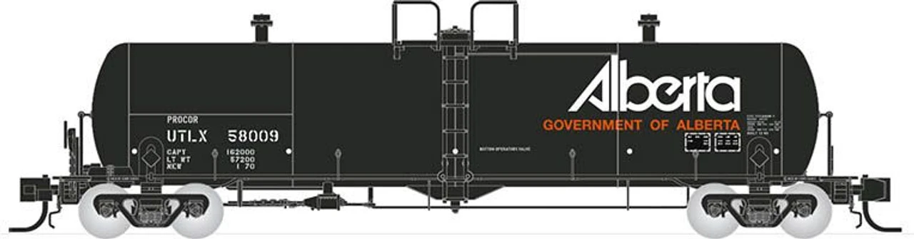 Rapido 53500903 - Procor 20K Gal Tank Car: UTLX Gov. Of Alberta As Delivered Union Tank Car Co (UTLX) 58012 - N Scale 3 Rapido 53500903 - Procor 20K Gal Tank Car: UTLX Gov. Of Alberta As Delivered Union Tank Car Co (UTLX) 58012 - N Scale