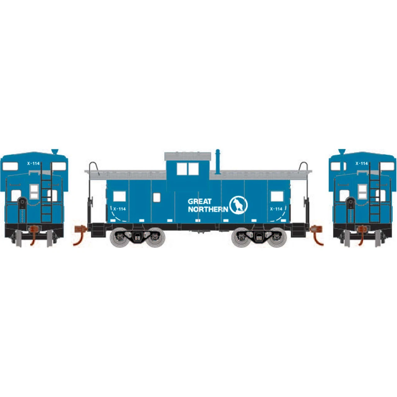 Athearn Roundhouse 1345 - Wide Vision Caboose Great Northern (GN) X-114 - HO Scale 3 Athearn Roundhouse 1345 - Wide Vision Caboose Great Northern (GN) X-114 - HO Scale